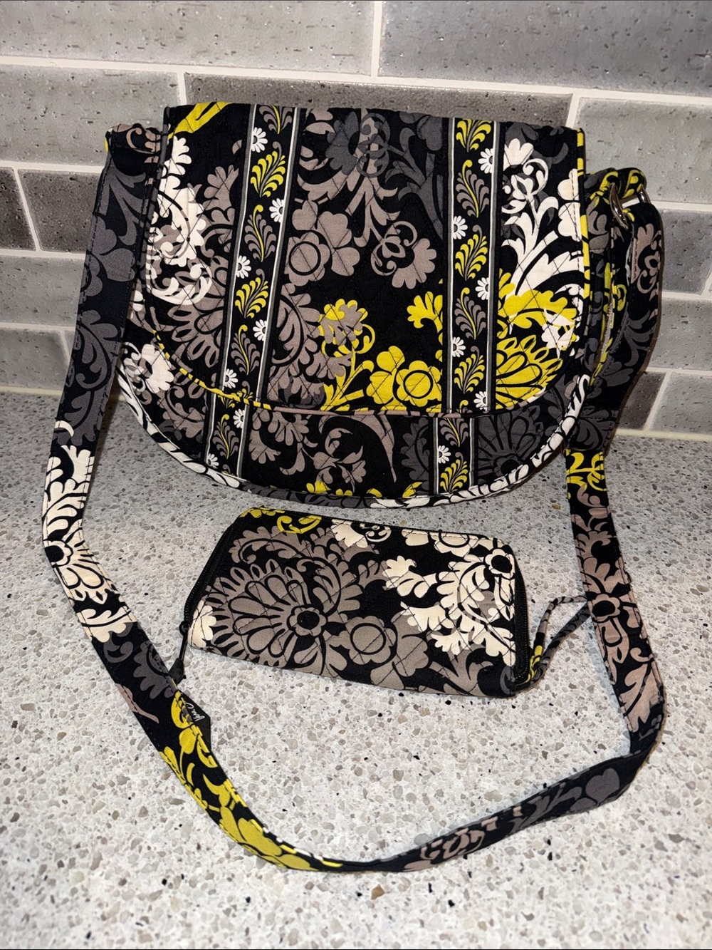 Vera Bradley Baroque Crossbody Bag in and matching zip around wallet